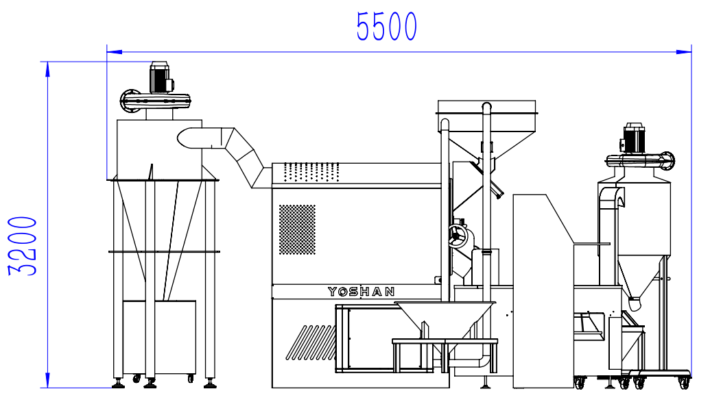 YS-60Kg advance coffee roasting station קולה קפה