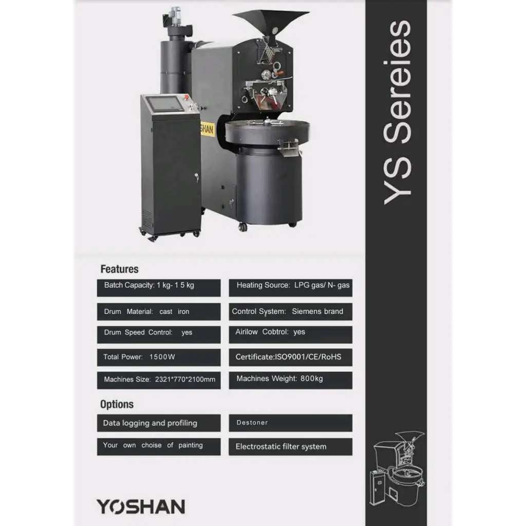 YOSHAN cast iron drum 15kg קולה קפה מסחרי