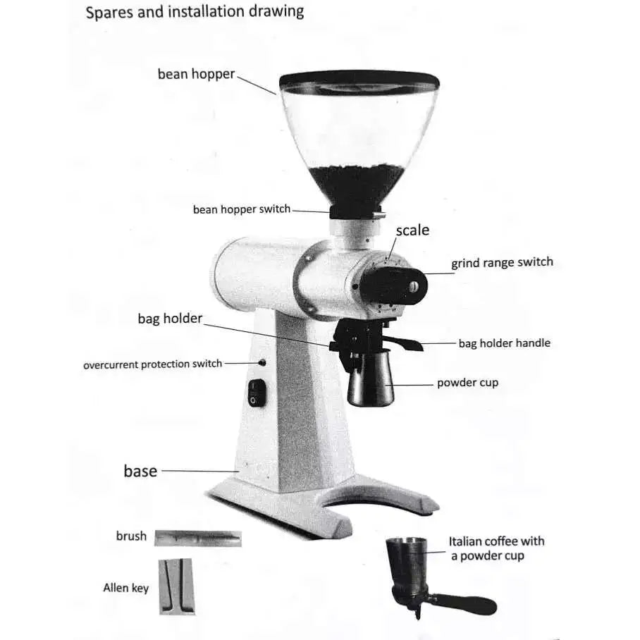 YS-C98 pro Super Pro Commercial Electric Coffee Grinder with Dose Setting מטחנת קפה מסחרית, מצויידת בבור שטוח בקוטר 98 ממ ומתקן מובנה למדידת גודל מנה - Oroast - Coffee Products  אורוסט ציוד קפה 